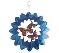 Shophubio Butterfly Wind Catcher 3D Decor - Premium Metal Wind Chime for Outdoor and Indoor Use, 25 cm, Symbolic for Rebirth, Hope, Condolence,(D)