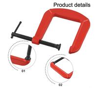 Shophubio Cast Iron G-Clamp for Furniture Making, Welding, Gluing & Cutting - Heavy Duty Swivel Pad Design, 82-110 mm Jaw, 110-305 mm Throat Depth(a)
