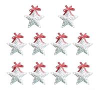 Shophubio Christmas Tree Decorations - 10Pcs Glittery Snowflake Pendants with Swirl Hooks for Easy Hanging, Ideal for Winter Holiday, Office, Classroom, and(Pentagram)