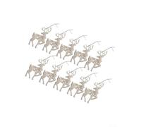 Shophubio Christmas Tree Decorations - 10Pcs Glittery Snowflake Pendants with Swirl Hooks for Easy Hanging, Ideal for Winter Holiday, Office, Classroom, and(Deer)
