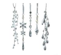 Shophubio Christmas Tree Decorations Set of 5 Transparent Acrylic Snowflake and Ice Cone Ornaments for Winter Holiday Festive Seasonal Display