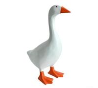 Shophubio Cute Resin Goose Figurine, White Duck Keychain Holder for Bag or Keys, Whimsical Bird Statue Desktop Decor, Funny Animal Ornament, Housewarming