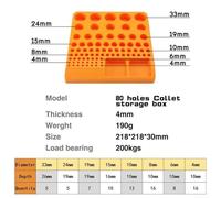 Shophubio ER Collet Storage Box for CNC Machine Tools, 60-Hole ER25/ER32 Finishing Rack, For PP Material, Quick Splicing Buckle, Organiser for Workshop 5S(80 Holes collet)