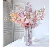 Shophubio Faux Eucalyptus Leaf Wall Garland Artificial Plants for Wedding Events, Silk Greenery Arrangement with Accessories, 60cm, Low Maintenance Decorative(purple)