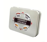 Shophubio Fly Fishing Tackle Organizer, Caddisfly Life Cycle Fly Box with Divided Sponge for Nymphs and Dry Flies Storage, Artificial Trout Lure Case, Hook(A)