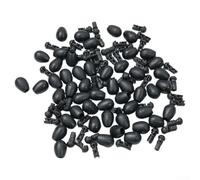 Shophubio For Carb Fishing Quick Change Beads - Shock Bead & For Feeder Bead Set, ABS+Nylon Terminal Tackle for Running Ledger and Hooklength Rigs(Black 50pcs S)