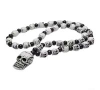 Shophubio for Rock Party Necklace Gothic Style 75cm Wax Rope Cord for Rock | Bold for punk motif, edgy design, non-mainstream style, fits rock outfits, statement piece