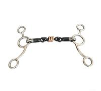 Shophubio Full Cheek Snaffle Horse Bit 13.5 cm in Stainless Steel with Copper Roller Mouth, Mild English Bridle Bit for Dressage, Training, and Everyday Use