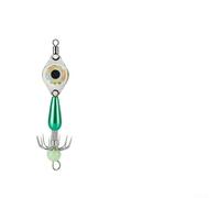 Shophubio Glow-in-the-Dark Squid Hook with Built-in LED - Barbless Octopus Lure, Umbrella-Style 8 cm / 5 g Night Fishing Bait for Squid Jigging(Green)