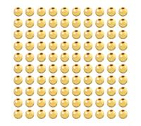 Shophubio Gold Plastic Beads for Fishing Flies, Fly Tying Beads 3mm 4mm 5mm, Silver Beads for Fly Tying, Countersunk Bead for Hook Mounting, Weighted Fly Head, 100 pcs(gold 5mm)