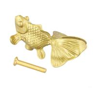 Shophubio Goldfish Drawer Knob in Solid Brass - Handcrafted Animal Shape Cabinet Pull, Vintage Gold Decorative Door Knob for Home & Commercial Use