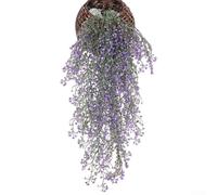 Shophubio Green Vine Wall Decor - Plastic Willow Wall Hanging for Home & Bar, Artificial Plant Wall Hanging in Rattan Style, Indoor/Outdoor Wall Decoration(Purple)