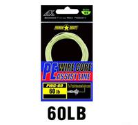 Shophubio High Strength Luminous Fishing Assist Line, PE Rope with Wire Core for Hook Binding, Cut Resistant Glow Cord, 60 to 150 LB Sizes(Green 60LB)
