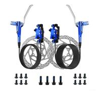 Shophubio Hydraulic Disc Brake Set 2-Piston for Mountain For Bike, Front 800mm and Rear 1400mm Hose, Mineral Oil System, Aluminium Alloy Caliper(Blue)