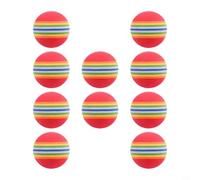 Shophubio Indoor Golf Practice Balls, 10 Piece Soft Foam Swing Trainer Set, Lightweight EVA Sponge Balls for Safe Home Use, Limited Flight Rainbow Design for(Red)