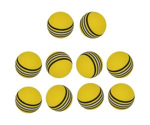 Shophubio Indoor Golf Practice Balls, 10 Piece Soft Foam Swing Trainer Set, Lightweight EVA Sponge Balls for Safe Home Use, Limited Flight Rainbow Design for(Yellow)