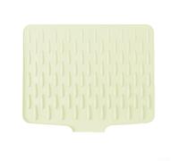 Shophubio Kitchen Drain Mat - Flexible Silicone Dish Drying Pad with Angled Water Channeling, Heat Insulation and Non-Slip Base for Countertop Safety(beige)