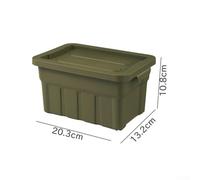Shophubio Large Capacity Storage Box with Lid - Stackable PP Plastic Outdoor Camping & Home Organization Bin, Vertical Stacking Design, 20.3 x 13.2 x 10.8 cm(Olive green Small size)