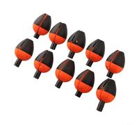 Shophubio Long Shot Oval Fishing for Carp Fishing and Trout Angling - Float with Pipe, ABS+For EVA Two-Tone Visibility, 10-Piece River and Lake Fishing(red large)