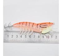 Shophubio Luminous Egi Lure for Sea Fishing - Squid Jigging & Octopus Lure with Glow Colors, Soft-Leg Movement, Shrimp Imitation Design, 120mm, 24.8g(Orange)