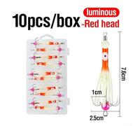 Shophubio Luminous Squid Hooks for Saltwater - Glow-in-the-Dark Stainless Steel Octopus Hooks, Compatible with Offshore Boat & Night Fishing(B)