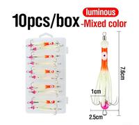 Shophubio Luminous Squid Hooks for Saltwater - Glow-in-the-Dark Stainless Steel Octopus Hooks, Compatible with Offshore Boat & Night Fishing(C)