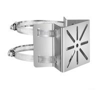 Shophubio Metal Heavy Duty Pole Mount Bracket for Outdoor CCTV, Solar Panel and LED Light Installation - Adjustable Vertical Column Support, Weather Resistant(Bracket+100 For ring)