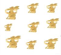 Shophubio Metallic Napkin Rings Featuring Spring Rabbit Outline For Festive Tables Robust Build With Electroplated Finish For Long Term Display Use(Gold)