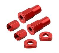 Shophubio Motorcycle Rim Lock Nut Kit for Dirt Bikes & Beach Bikes - For CNC-Machined Aluminum Tire Valve Stem Locking Nuts, Spacers and Gaskets Compat(RED)