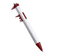Shophubio Multifunction Vernier Caliper Pen - 150mm Plastic Measuring and Writing Tool, 0-100mm Range Ballpoint Pen for Students, Teachers, and Workshop Use(red)