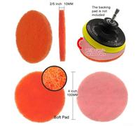 Shophubio Nylon Polishing Pad Set - 5pcs 4 Inch (100 mm) Industrial Scouring Pads with Flocking Fabric Backing, for Ideal for Buffing, Sanding & for Cleaning(Orange(3000#))