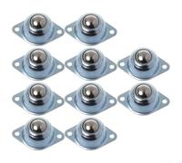 Shophubio Nylon Roller Conveyors 10 Pack, Ball Bearing Caster Wheels with Galvanized Steel Frame, Round Wheel Casters for Heavy Duty Industrial Use, 360°