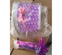 Shophubio Plastic For Front Basket for Kids, Handlebar Tassel Holder with For Streamer Attachment, For Woven Basket for Children's Bikes, Purple or Pink Design(Purple)