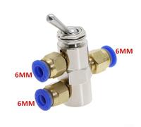 Shophubio Pneumatic Valve Tac2-4v 2 Position 5 Way Toggle Mechanical Air Control Valve with Brass Nickel Plated Body Stainless Steel Stem M5 Thread Ports for 6mm Tubing Automation
