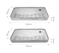 Shophubio Pure Ti Tea Tray for Chinese Gongfu Tea Sets, Camping and Picnic Outdoor Tableware - Rust-, Lightweight 2800ml with Hollow Drain Design, Silver(FROSTED STYLE)