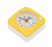 Shophubio Quartz Alarm Clock with Silent Non Ticking Movement, Portable Travel Desk Clock with Snooze Function, Mini Square Plastic Bedside Alarm for Students(Yellow)