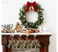 Shophubio Realistic Artificial Mistletoe - 6-Pack Festive Hanging Holiday Decor in Red and Green for Indoor Winter Greenery, Wreath Making Supplies and Home