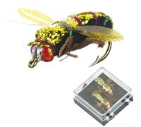 Shophubio Realistic Fish Lures for Freshwater Fishing, 2 Pack Trout Fly Lures Hooks, High Simulation Crankbait Tackle for Anglers(5-1L)