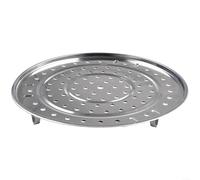 Shophubio Round Stainless Steel Steaming Tray - Three-Foot Steamer Rack for Steam Cooking, Roasting & Pot Inserts, Fits 18 cm to 30 cm Cookware(26CM)