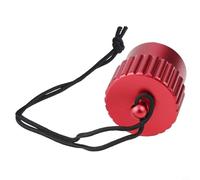 Shophubio Scuba Diving DIN Tank Valve Threaded Cover - Aluminum 6061 Dust Cap for Protection, Compatible with DIN Valve Systems (Black, Red, Blue, Gold, Silver)(Red)
