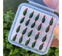 Shophubio Soft Plastic Maggot Lure - Artificial Maggot Bait for Fly Fishing, Silicone Fishing Bait for Trout Bass Crappie, For Drifting & Slow-Sinking(Green 20PCS S Size)