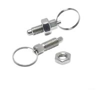 Shophubio Spring Plunger with Pull for Ring, Short Retractable Indexing Plunger for Industrial Use, 304 Stainless Steel Manual Fastener M6 M8 M10 for M12(M8)