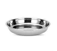 Shophubio Stainless Steel Round Disc - Cold Crust Tray & Non- Cake Plate, Commercial-Grade Flat Serving Plate for Hotels and Restaurants, 24 cm(30cm)