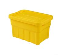 Shophubio Storage Box with Lid - Versatile Stackable Organiser for Camping, Car, Kitchen & Under Bed - For Durable PP Container in White, Olive Green, Mango Yellow(Mango Yellow Medium)