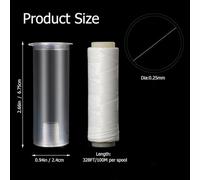 Shophubio Strong Bait Securing Thread Spool with Plastic Dispenser, High Tensile Elastic Thread for Soft Baits and Fishing Hook Bait Attachment(0.25mm 100m)