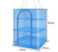 Shophubio Three-Tier Foldable Drying Net for Camping, Fishing Gear & Vegetables - Outdoor Hanging Dish Drying Rack with Steel Wire Frame(50 * 50 * 65cm)