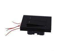 Shophubio Wall Light Switch with Fluorescence, Two-Way Dual Control Switch, Tempered Glass Panel, Flush Mount Square Modern for Bathroom, Living Room, Bedroom (82x82mm)(Black)