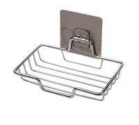 Shophubio Wall-Mounted Stainless Steel Soap Dish - Punch- Soap Rack for Bathroom & Kitchen, Drain Tray Design, Compatible with for tile, Glass, Mirror and