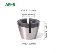 Shophubio Woodworking Router Bit Shank Extension Collet Chuck Adapter Compatible with 6 mm, 6.35 mm (1/4 inch), and 8 mm Bits - Trimming & Engraving Machine(AR-6)