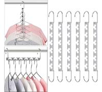 ShopHut Metal Hangers Space Saving Hangers For Closet, Magic Clothes Wardrobe Clothing Organizer - Pack of 6